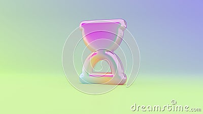 3d rendering colorful vibrant symbol of hourglass start on colored background Stock Photo