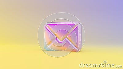 3d rendering colorful vibrant symbol of paper close envelope on colored background Stock Photo