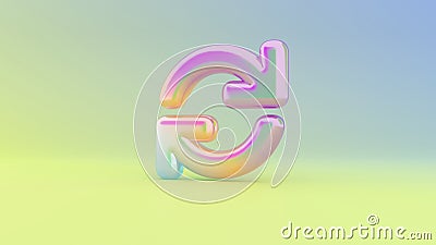 3d rendering colorful vibrant symbol of sync on colored background Stock Photo