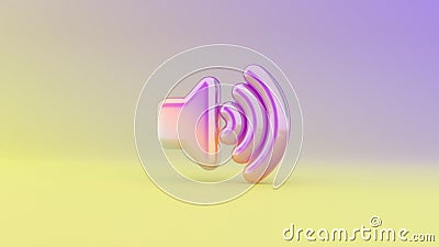 3d rendering colorful vibrant symbol of volume up on colored background Stock Photo
