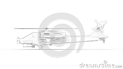 3d rendering of a combat helicopter isolated in white background Stock Photo