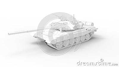3D rendering of a combat tank, heavy armore defence vehicle isolated in white studio background Stock Photo