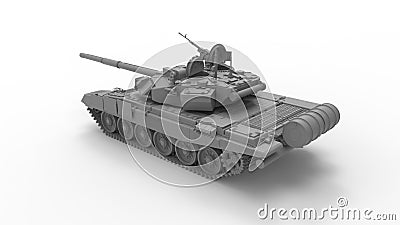 3D rendering of a combat tank, heavy armore defence vehicle isolated in white studio background Stock Photo