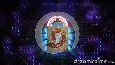 3D rendering of a combination lock. Cybersecurity of digital data, protection against hacker attacks and hacking of computer data Stock Photo