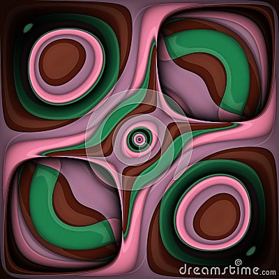 3D rendering glossy ornament tile artwork Stock Photo