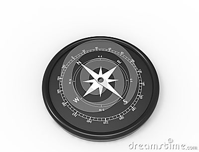 3d rendering of a compass north west south east isolated in white background Stock Photo