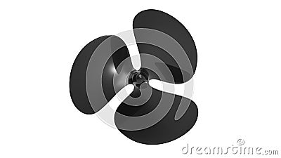 3D rendering of a computer generated boat propellor isolated Stock Photo