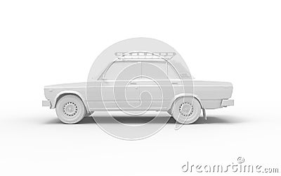 3d rendering of a computer generated model old vintage car isolated Stock Photo