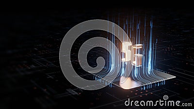 3D Rendering of computer microchip processor with 5G built-in support ready for next generation communication network. Stock Photo