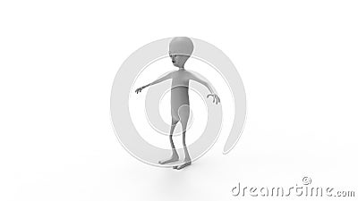 3D rendering of a model alien isolated in white background Stock Photo