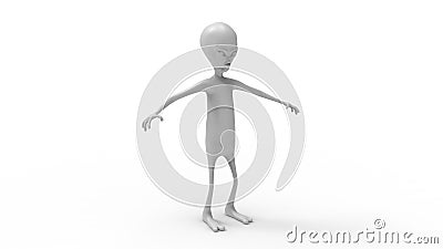 3D rendering of a model alien isolated in white background Stock Photo