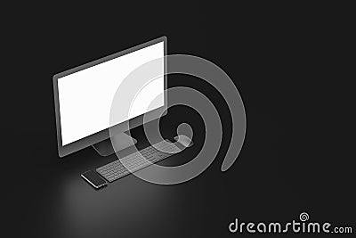 3D Rendering of Computer Set Stock Photo