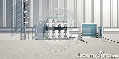 3d rendering of condenser unit for hvac system Stock Photo