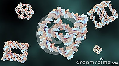 3d rendering of DNA cube nanostructure Stock Photo