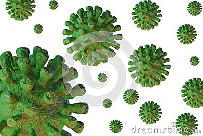 3D Rendering of contagious HIV AIDS, Flur or Coronavirus Stock Photo