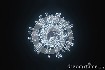 3D Rendering COVID-19 coronavirus. Abstract electron microscopic imge of coronavirus. Stock Photo