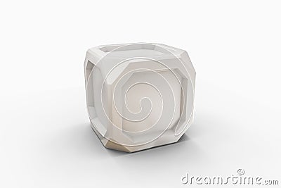 3d rendering, creative cubes in white backdrop, industrial design product Cartoon Illustration