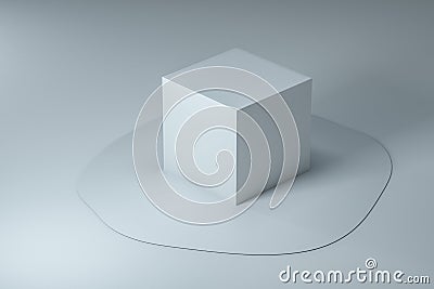 3d rendering, creative melted geometry with white background Cartoon Illustration