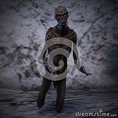 3D rendering of a creepy monster Stock Photo