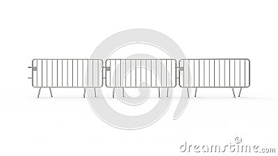 3d rendering of a crowd control fence isolated in white background Stock Photo