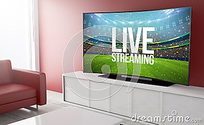 curved television live streaming Stock Photo