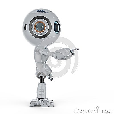 Mini robot finger point Stock Photo