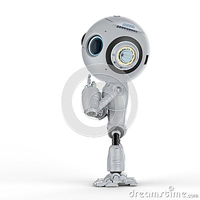 Mini robot think Stock Photo