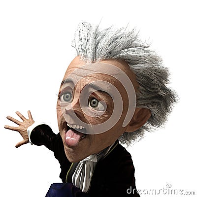 3D-illustration of a cute and funny cartoon earl vampire with a very angular face Stock Photo
