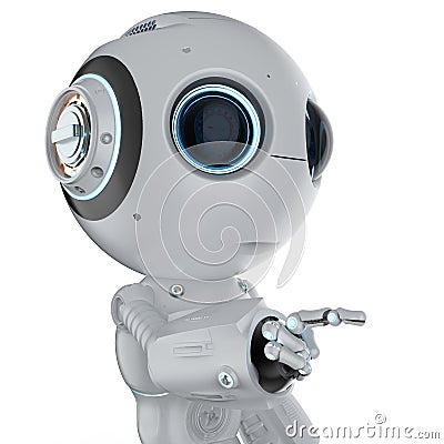 Mini robot finger point Stock Photo