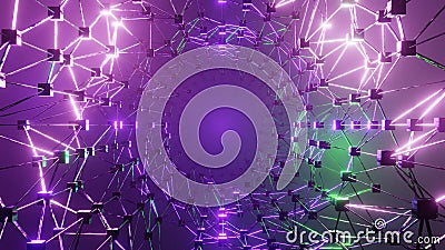 3D Rendering. Cyberspace abstraction. Futuristic Technology Digital Abstraction Stock Photo