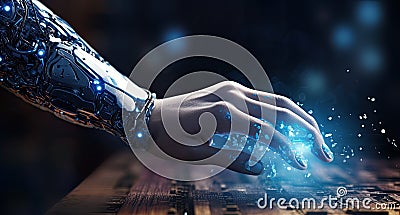 3D rendering cyborg bionic human robotic synthetic cyberpunk scifi android robot science fiction Stock Photo