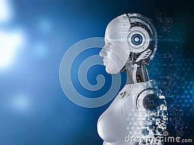 Cyborg girl or cyborg woman Stock Photo