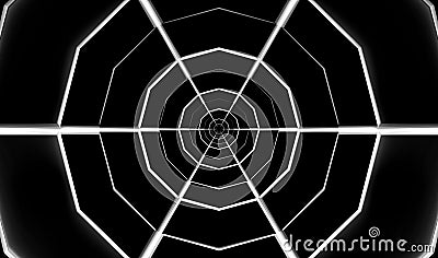 3d rendering. Dark Spider web structure hexagon wall background. Stock Photo