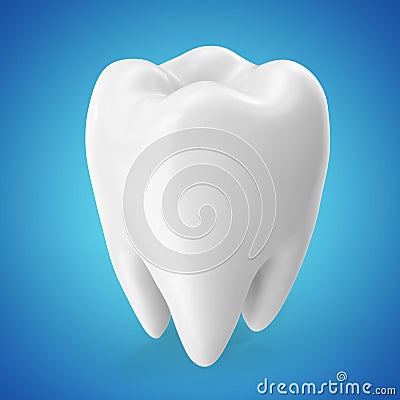 3D rendering dental care tooth design elements on blue background Stock Photo