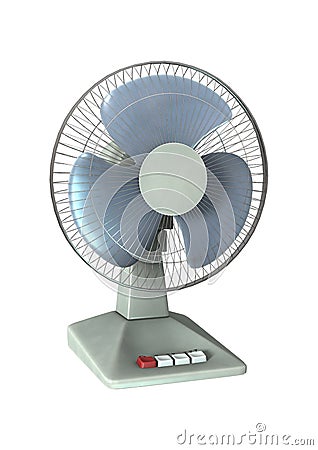 3D Rendering Desk Fan on White Stock Photo