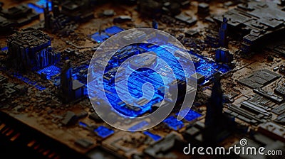 A 3D rendering of a digital binary code matrix, symbolizing the connectivity, complexity, and data deluge of the modern Stock Photo