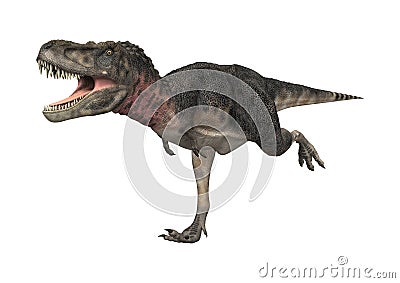 3D Rendering Dinosaur Tarbosaurus on White Stock Photo