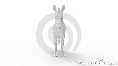 3D rendering of donkey white small animal studio islated white background Stock Photo