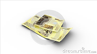 3D rendering of Double 20000 Congolese franc notes Stock Photo