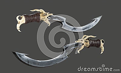 3D rendering of a dragon sword isolated on background Stock Photo