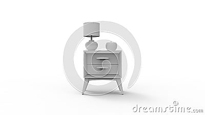3d rendering of a dresser isolated in white studio background Stock Photo