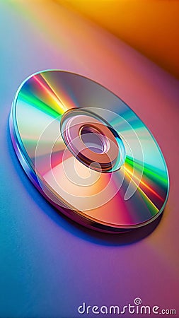 3d rendering of dynamic compact disk. Generative AI Stock Photo
