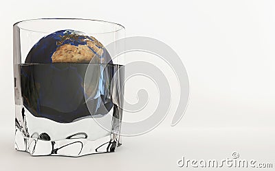 3D rendering the eart in glass the greenhouse effect, global warming, air pollution concept Stock Photo