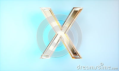 3d rendering effect metal number X Stock Photo