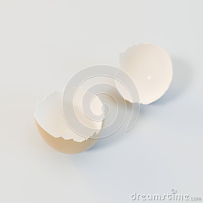 3d rendering eggs shell on white background Stock Photo