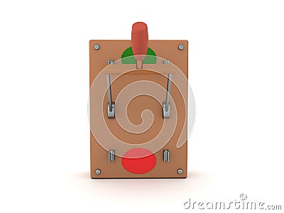3D Rendering of electrical on off switch Stock Photo