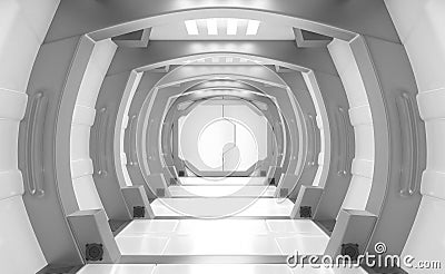 3D rendering elements of this image furnished ,Spaceship interior ,tunnel,corridor Stock Photo