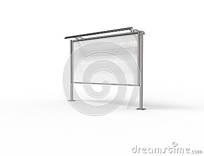 3d rendering of a empty billboard template in white studio background Stock Photo
