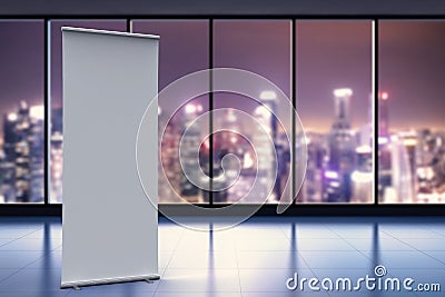 Empty roll up banner Stock Photo