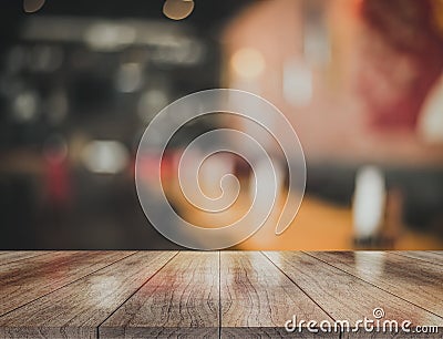3D rendering, Empty stone table top with light bokeh on blurred restaurant background Stock Photo